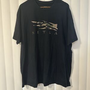 Sitka Logo T Shirt 2XL Black Camo Graphic Organic Cotton Hunting Outdoor Tee